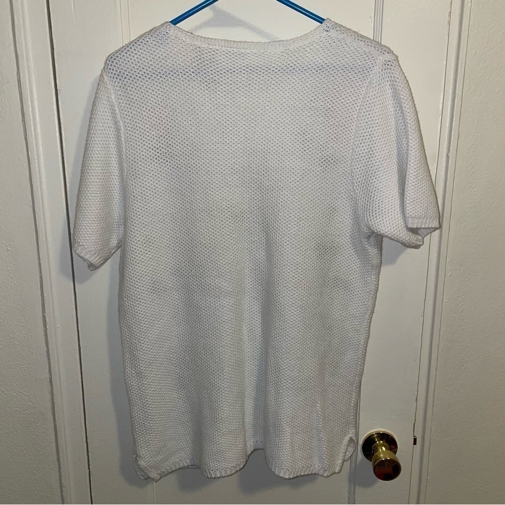 WHITE STAG Vintage Bees and Flowers Embroidered Knit Grandmacore Sweater - Picture 4 of 4